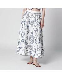 FARM Rio - Midi Skirt With Marine Embroidery - Lyst