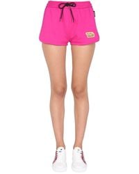 Versace - Shorts With Greek Logo Patch - Lyst