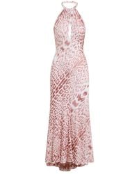 Roberto Cavalli - Leopard-Print Midi Dress - Lyst