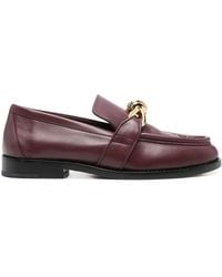 Bottega Veneta - Astaire Metallic Barolo Leather Loafers - Lyst
