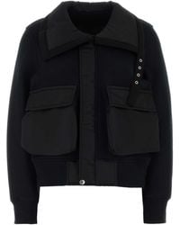 Sacai - Sculpted Cotton-Blend Jacket With Blazer Styling - Lyst