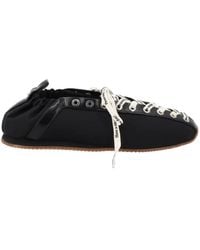 Ganni - Lace-Up Ballet Sneaker Flats - Lyst