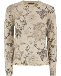 Herno - Wool Jumper With Floral Pattern - Lyst