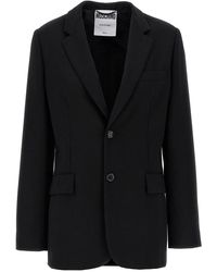Moschino - Single-Breasted Blazer With Martingale Detail - Lyst