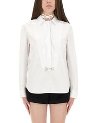 Gucci - Cotton Poplin Shirt With Horsebit - Lyst