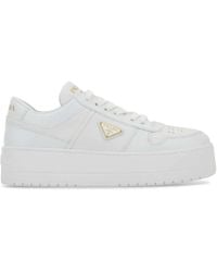 Prada - White Leather Downtown Sneakers - Lyst