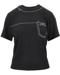 Emporio Armani - Embroidered Interlock Jersey T-Shirt - Lyst