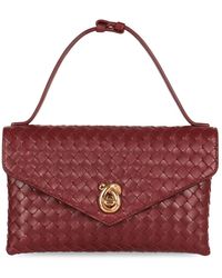 Bottega Veneta - Knot Lock Leather Crossbody Bag - Lyst