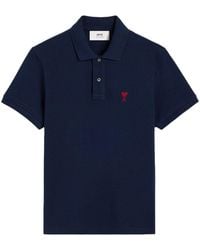 Ami Paris - De Coeur Organic Cotton Polo Shirt - Lyst