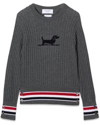 Thom Browne - Mini Cable Knit Crewneck Pullover - Lyst