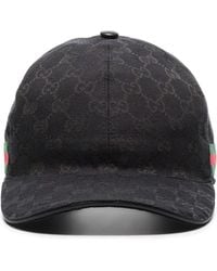 Gucci - Monogram-Pattern Striped-Trim Woven Cap - Lyst