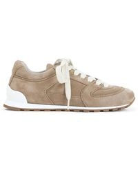 Brunello Cucinelli - Antelope Suede Leather Slim Sneakers - Lyst