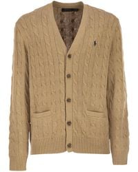 Polo Ralph Lauren - Cotton Cable Knit Cardigan - Lyst