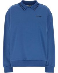 Miu Miu - Cerulean Cotton Oversize Polo Shirt - Lyst