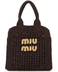 【関税&送料込】Miu Miu Miu Miu Palm Shopping Bag Miu Miu Colorblock Shopping Bag In Knit Fabric Onesize in