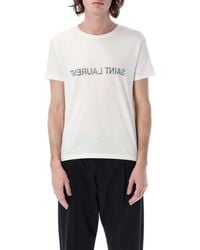 Saint Laurent - Reverse Logo T-Shirt - Lyst