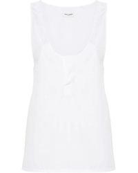 Saint Laurent - Cotton Poplin Top - Lyst