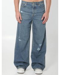 Dior - Wide Jeans With Aged Details - Lyst