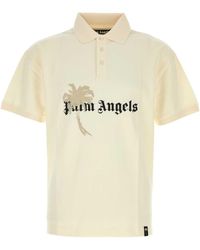Palm Angels - Cream Piquet Polo Shirt - Lyst