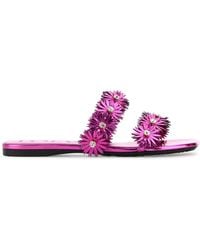 Loewe - Fuchsia Leather Paula S Ibiza Slippers - Lyst