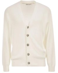 Brunello Cucinelli - English Coast Cotton Cardigan With Raglan Sleeves - Lyst