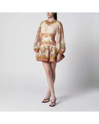 Zimmermann - Indra Mini Dress With Floral Motif - Lyst