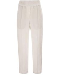 Brunello Cucinelli - Baggy Pull-Up Trousers - Lyst