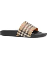 Burberry - Check-Detail Mini Sandals - Lyst
