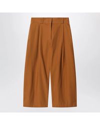 Balenciaga - Camelcolored Cotton Trousers - Lyst