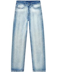 DIESEL - Wide-Leg Denim Jeans With Vintage Wash - Lyst