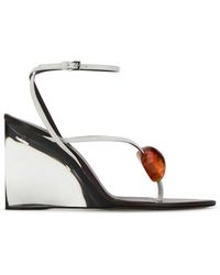 Alaïa - Leather Thong Sandals With 9 Cm Heel - Lyst