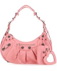 Balenciaga - Crocodile-Embossed Leather Shoulder Bag - Lyst