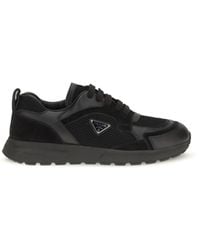 Prada - Prax Leather And Fabric Sneakers - Lyst