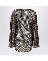 The Attico - Mesh Mini Dress With Sequins - Lyst