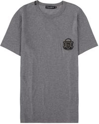 Dolce & Gabbana - T-Shirt With Heraldic Logo Cotton T-Shirts - Lyst