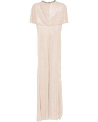 open lace back dress Green Rhinestone Maxi Dress  self-portrait