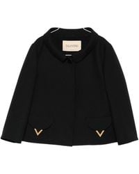 Valentino - Vlogo Signature Wool And Silk Jacket - Lyst