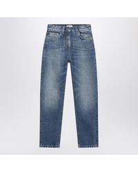 Versace - High-Waisted Straight-Leg Light Cotton Jeans - Lyst