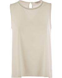 Peserico - Stretch Silk Crepe De Chine Top - Lyst