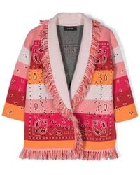 Alanui - Striped Bandana-Print Cardigan - Lyst