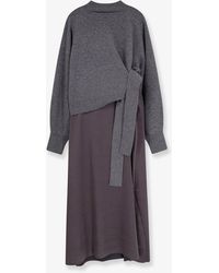 BOSS - Flalina Dress With Virgin Wool And Cashmere Sweater - Lyst