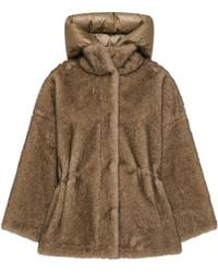 SEVENTY VENEZIA - Reversible Faux Fur Coat With Quilted Hood - Lyst