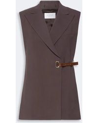 Max Mara - Spxgettone Sleeveless Blazer Chocolate - Lyst