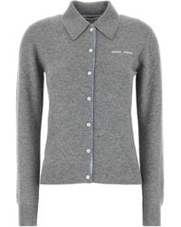 Miu Miu - Cardigan With Collar - Lyst