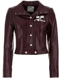 Courreges - Courregès Aubergine Vinyl Blazer - Lyst