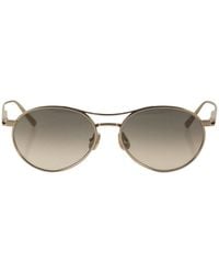 Brunello Cucinelli - Titanium Aviator Sunglasses With Crystal Lenses - Lyst