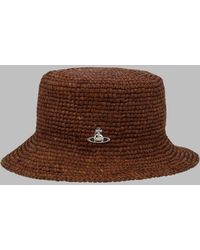 Vivienne Westwood - Bucket Hat With Orb Detail Raffia - Lyst