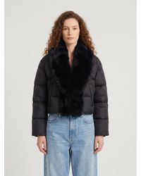 Gucci - Short Padded Down Jacket With Shearling - Lyst