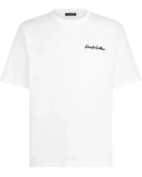 Dolce & Gabbana - Dolce & Gabbana Cotton T-Shirt With Logo Embroidery - Lyst