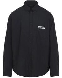 Balenciaga - Ls Large Fit Cotton Shirt - Lyst
